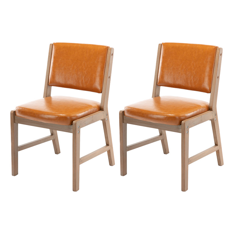Nordic Style Upholstered Side Chairs Open Back Dining Side Chairs for Kitchen Orange 2 Piece Set Clearhalo ' kitchen&dining_furn' 'Dining Chairs' 'Dining Tables & Seating' 'dining_chair' 'furn' 'furn_dining_chair' 'Furniture' 'furniture_dining_chair' 'Kitchen & Dining Furniture' 'kitchen' 3725251