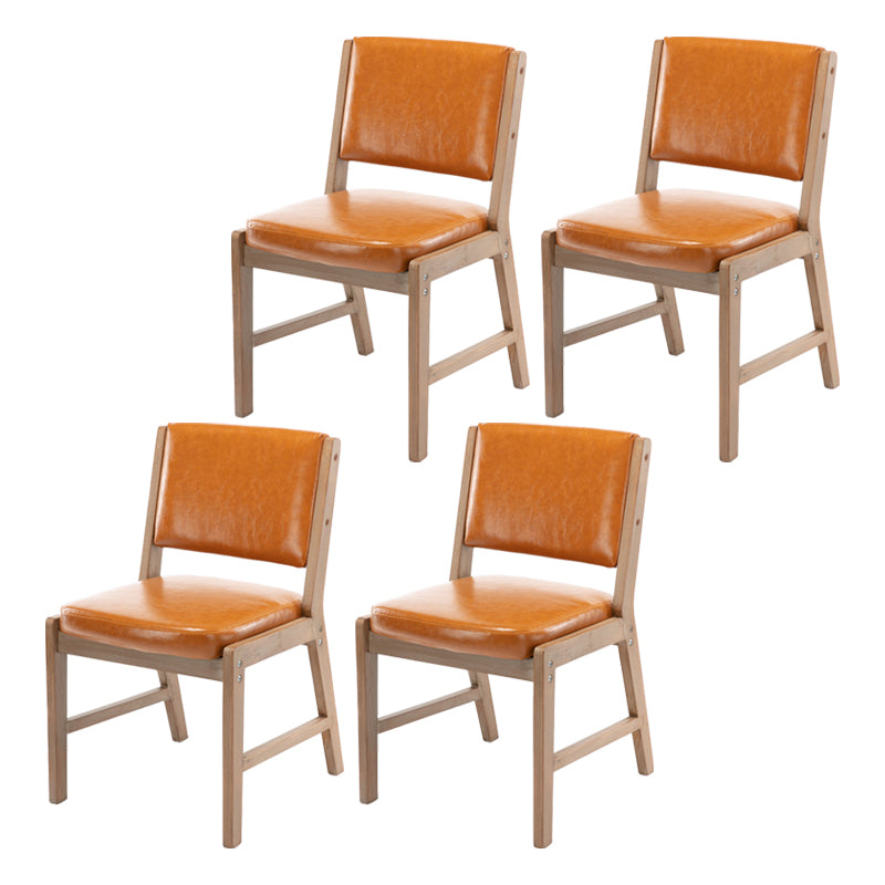 Nordic Style Upholstered Side Chairs Open Back Dining Side Chairs for Kitchen Orange 4 Piece Set Clearhalo ' kitchen&dining_furn' 'Dining Chairs' 'Dining Tables & Seating' 'dining_chair' 'furn' 'furn_dining_chair' 'Furniture' 'furniture_dining_chair' 'Kitchen & Dining Furniture' 'kitchen' 3725253