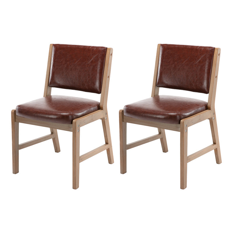 Nordic Style Upholstered Side Chairs Open Back Dining Side Chairs for Kitchen Dark Brown 2 Piece Set Clearhalo ' kitchen&dining_furn' 'Dining Chairs' 'Dining Tables & Seating' 'dining_chair' 'furn' 'furn_dining_chair' 'Furniture' 'furniture_dining_chair' 'Kitchen & Dining Furniture' 'kitchen' 3725282