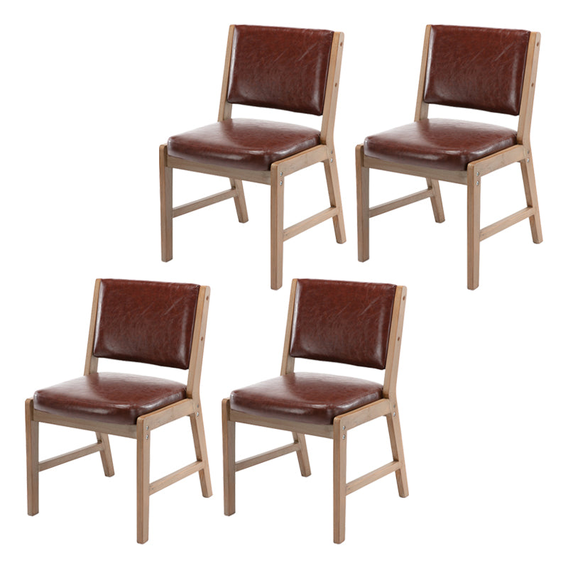 Nordic Style Upholstered Side Chairs Open Back Dining Side Chairs for Kitchen Dark Brown 4 Piece Set Clearhalo ' kitchen&dining_furn' 'Dining Chairs' 'Dining Tables & Seating' 'dining_chair' 'furn' 'furn_dining_chair' 'Furniture' 'furniture_dining_chair' 'Kitchen & Dining Furniture' 'kitchen' 3725283