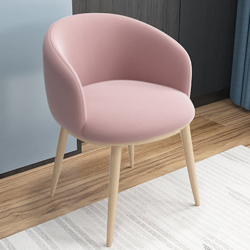 Home Scandinavian Arm Chair Parsons Back Metal Upholstered Dining Room Chair Pink 1 Piece Clearhalo ' kitchen&dining_furn' 'Dining Chairs' 'Dining Tables & Seating' 'dining_chair' 'furn' 'furn_dining_chair' 'Furniture' 'furniture_dining_chair' 'Kitchen & Dining Furniture' 'kitchen' 3725284