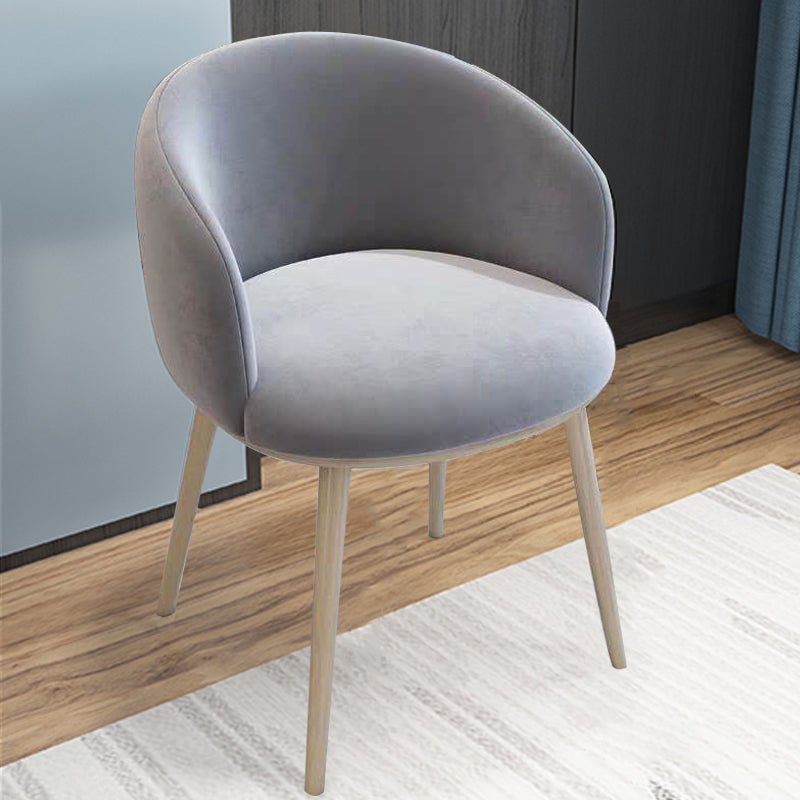 Home Scandinavian Arm Chair Parsons Back Metal Upholstered Dining Room Chair Light Gray 1 Piece Clearhalo ' kitchen&dining_furn' 'Dining Chairs' 'Dining Tables & Seating' 'dining_chair' 'furn' 'furn_dining_chair' 'Furniture' 'furniture_dining_chair' 'Kitchen & Dining Furniture' 'kitchen' 3725287