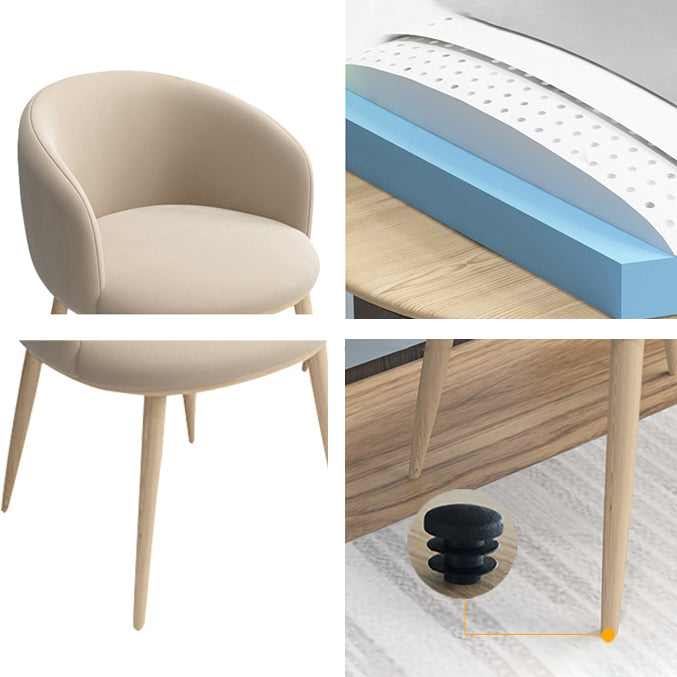 Home Scandinavian Arm Chair Parsons Back Metal Upholstered Dining Room Chair Clearhalo ' kitchen&dining_furn' 'Dining Chairs' 'Dining Tables & Seating' 'dining_chair' 'furn' 'furn_dining_chair' 'Furniture' 'furniture_dining_chair' 'Kitchen & Dining Furniture' 'kitchen' 3725295