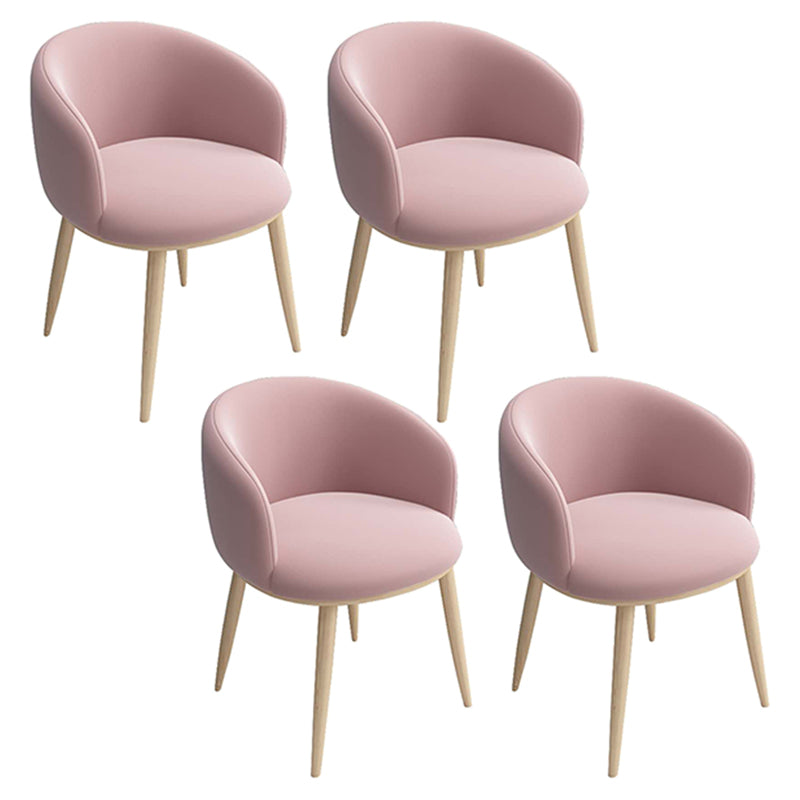 Home Scandinavian Arm Chair Parsons Back Metal Upholstered Dining Room Chair Pink 4 Piece Set Clearhalo ' kitchen&dining_furn' 'Dining Chairs' 'Dining Tables & Seating' 'dining_chair' 'furn' 'furn_dining_chair' 'Furniture' 'furniture_dining_chair' 'Kitchen & Dining Furniture' 'kitchen' 3725301