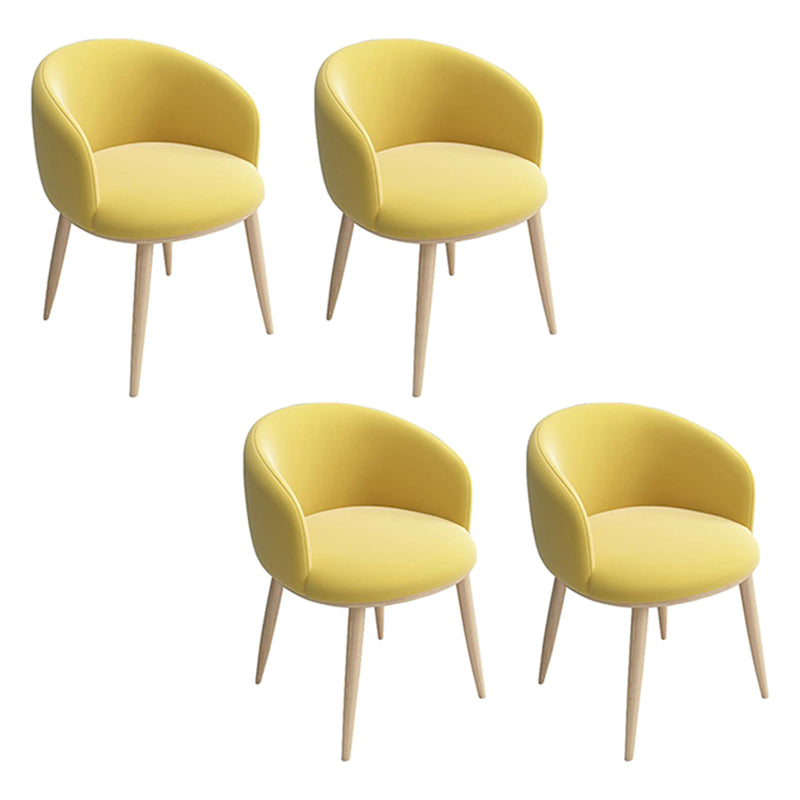 Home Scandinavian Arm Chair Parsons Back Metal Upholstered Dining Room Chair Yellow 4 Piece Set Clearhalo ' kitchen&dining_furn' 'Dining Chairs' 'Dining Tables & Seating' 'dining_chair' 'furn' 'furn_dining_chair' 'Furniture' 'furniture_dining_chair' 'Kitchen & Dining Furniture' 'kitchen' 3725306