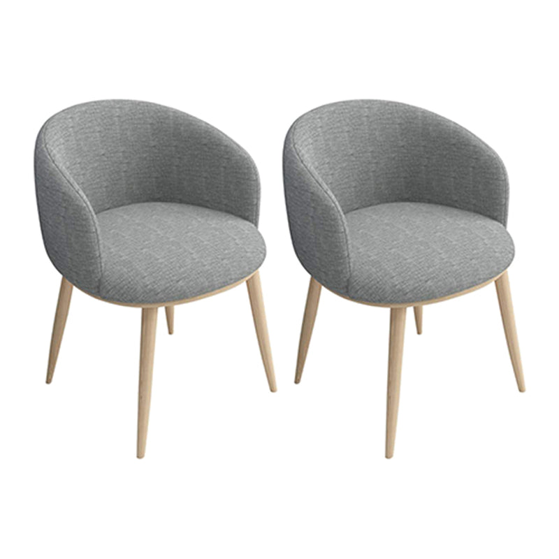 Home Scandinavian Arm Chair Parsons Back Metal Upholstered Dining Room Chair Grey 2 Piece Set Clearhalo ' kitchen&dining_furn' 'Dining Chairs' 'Dining Tables & Seating' 'dining_chair' 'furn' 'furn_dining_chair' 'Furniture' 'furniture_dining_chair' 'Kitchen & Dining Furniture' 'kitchen' 3725314