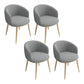 Home Scandinavian Arm Chair Parsons Back Metal Upholstered Dining Room Chair Grey 4 Piece Set Clearhalo ' kitchen&dining_furn' 'Dining Chairs' 'Dining Tables & Seating' 'dining_chair' 'furn' 'furn_dining_chair' 'Furniture' 'furniture_dining_chair' 'Kitchen & Dining Furniture' 'kitchen' 3725315