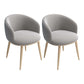 Home Scandinavian Arm Chair Parsons Back Metal Upholstered Dining Room Chair Light Gray 2 Piece Set Clearhalo ' kitchen&dining_furn' 'Dining Chairs' 'Dining Tables & Seating' 'dining_chair' 'furn' 'furn_dining_chair' 'Furniture' 'furniture_dining_chair' 'Kitchen & Dining Furniture' 'kitchen' 3725316