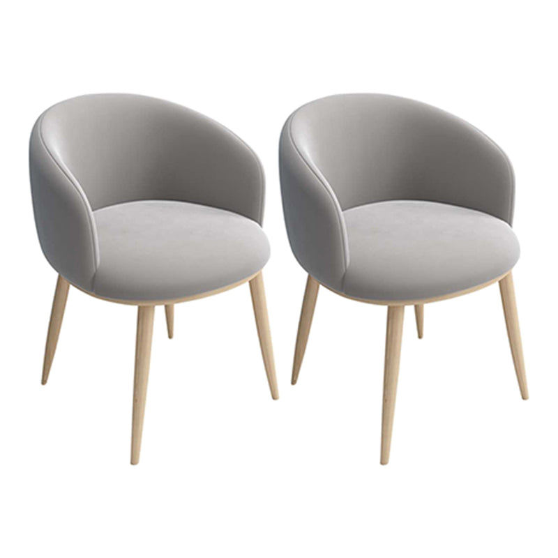 Home Scandinavian Arm Chair Parsons Back Metal Upholstered Dining Room Chair Light Gray 2 Piece Set Clearhalo ' kitchen&dining_furn' 'Dining Chairs' 'Dining Tables & Seating' 'dining_chair' 'furn' 'furn_dining_chair' 'Furniture' 'furniture_dining_chair' 'Kitchen & Dining Furniture' 'kitchen' 3725316