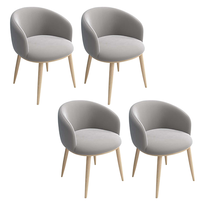 Home Scandinavian Arm Chair Parsons Back Metal Upholstered Dining Room Chair Light Gray 4 Piece Set Clearhalo ' kitchen&dining_furn' 'Dining Chairs' 'Dining Tables & Seating' 'dining_chair' 'furn' 'furn_dining_chair' 'Furniture' 'furniture_dining_chair' 'Kitchen & Dining Furniture' 'kitchen' 3725317