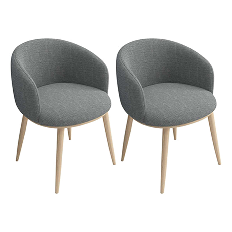 Home Scandinavian Arm Chair Parsons Back Metal Upholstered Dining Room Chair Dark Gray 2 Piece Set Clearhalo ' kitchen&dining_furn' 'Dining Chairs' 'Dining Tables & Seating' 'dining_chair' 'furn' 'furn_dining_chair' 'Furniture' 'furniture_dining_chair' 'Kitchen & Dining Furniture' 'kitchen' 3725325