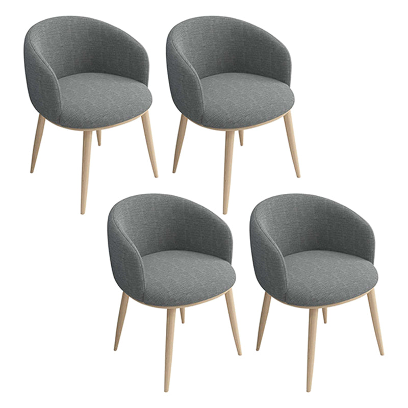 Home Scandinavian Arm Chair Parsons Back Metal Upholstered Dining Room Chair Dark Gray 4 Piece Set Clearhalo ' kitchen&dining_furn' 'Dining Chairs' 'Dining Tables & Seating' 'dining_chair' 'furn' 'furn_dining_chair' 'Furniture' 'furniture_dining_chair' 'Kitchen & Dining Furniture' 'kitchen' 3725326