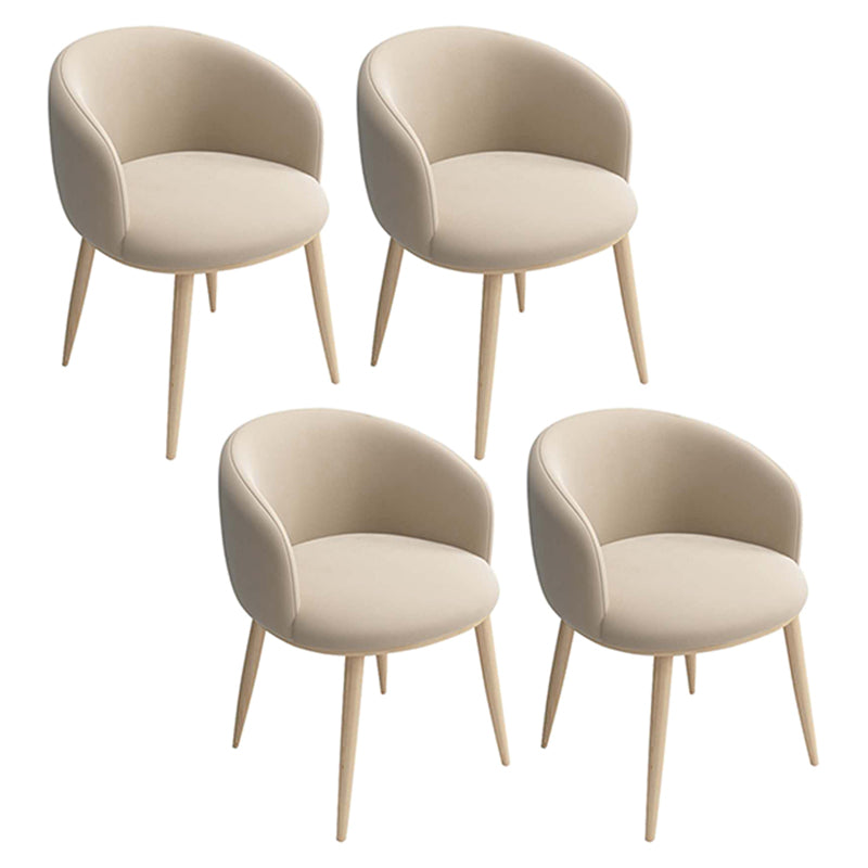 Home Scandinavian Arm Chair Parsons Back Metal Upholstered Dining Room Chair Khaki 4 Piece Set Clearhalo ' kitchen&dining_furn' 'Dining Chairs' 'Dining Tables & Seating' 'dining_chair' 'furn' 'furn_dining_chair' 'Furniture' 'furniture_dining_chair' 'Kitchen & Dining Furniture' 'kitchen' 3725331