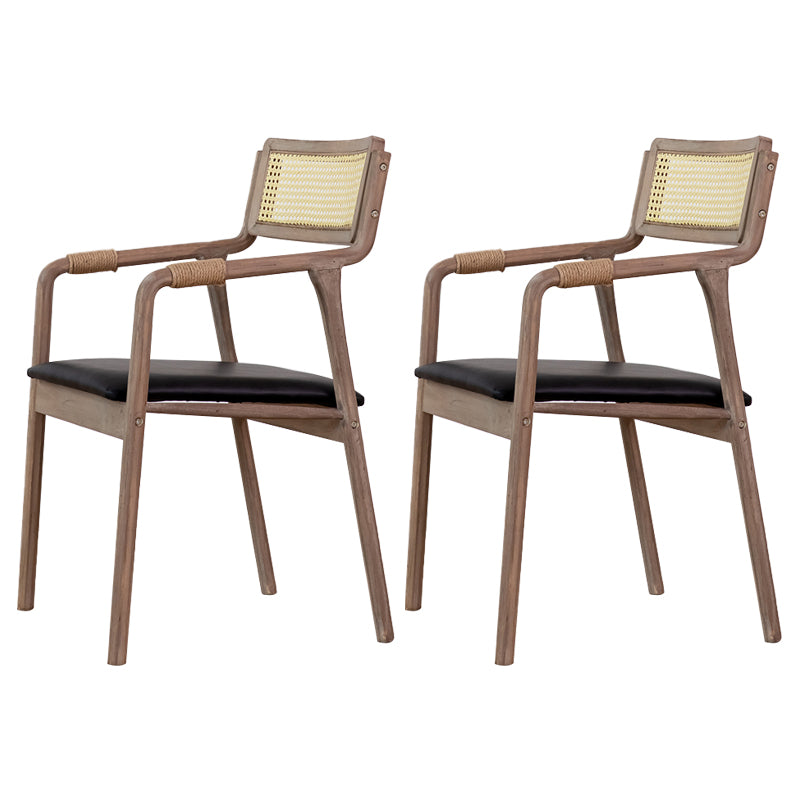 Traditional Style Rubberwood Chairs Kitchen Open Back Dining Side Chair Black 2 Piece Set Clearhalo ' kitchen&dining_furn' 'Dining Chairs' 'Dining Tables & Seating' 'dining_chair' 'furn' 'furn_dining_chair' 'Furniture' 'furniture_dining_chair' 'Kitchen & Dining Furniture' 'kitchen' 3725334