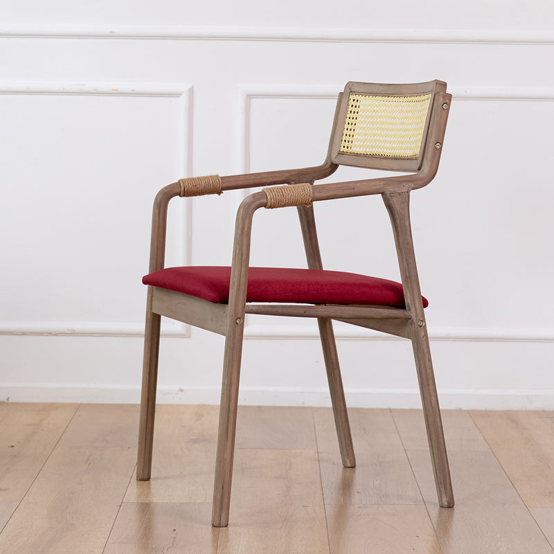 Traditional Style Rubberwood Chairs Kitchen Open Back Dining Side Chair Red 1 Piece Clearhalo ' kitchen&dining_furn' 'Dining Chairs' 'Dining Tables & Seating' 'dining_chair' 'furn' 'furn_dining_chair' 'Furniture' 'furniture_dining_chair' 'Kitchen & Dining Furniture' 'kitchen' 3725345