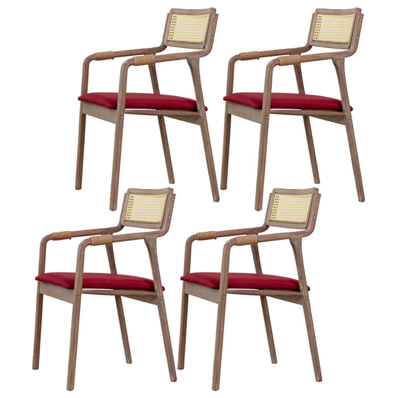 Traditional Style Rubberwood Chairs Kitchen Open Back Dining Side Chair Red 4 Piece Set Clearhalo ' kitchen&dining_furn' 'Dining Chairs' 'Dining Tables & Seating' 'dining_chair' 'furn' 'furn_dining_chair' 'Furniture' 'furniture_dining_chair' 'Kitchen & Dining Furniture' 'kitchen' 3725349