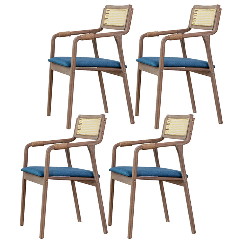 Traditional Style Rubberwood Chairs Kitchen Open Back Dining Side Chair Blue 4 Piece Set Clearhalo ' kitchen&dining_furn' 'Dining Chairs' 'Dining Tables & Seating' 'dining_chair' 'furn' 'furn_dining_chair' 'Furniture' 'furniture_dining_chair' 'Kitchen & Dining Furniture' 'kitchen' 3725354