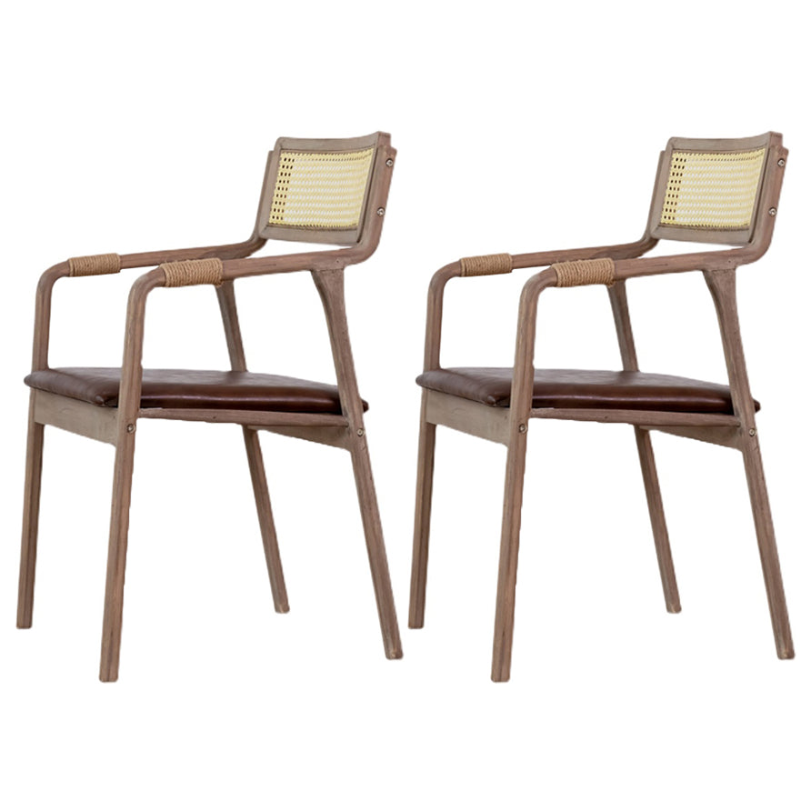 Traditional Style Rubberwood Chairs Kitchen Open Back Dining Side Chair Light Brown 2 Piece Set Clearhalo ' kitchen&dining_furn' 'Dining Chairs' 'Dining Tables & Seating' 'dining_chair' 'furn' 'furn_dining_chair' 'Furniture' 'furniture_dining_chair' 'Kitchen & Dining Furniture' 'kitchen' 3725359