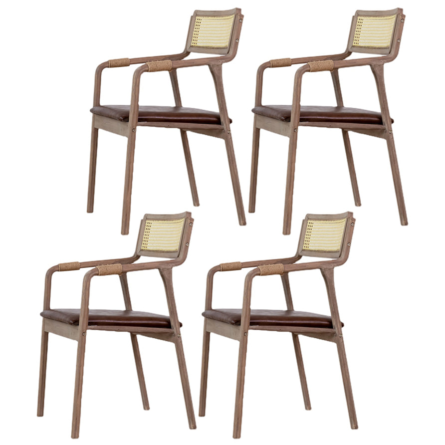 Traditional Style Rubberwood Chairs Kitchen Open Back Dining Side Chair Light Brown 4 Piece Set Clearhalo ' kitchen&dining_furn' 'Dining Chairs' 'Dining Tables & Seating' 'dining_chair' 'furn' 'furn_dining_chair' 'Furniture' 'furniture_dining_chair' 'Kitchen & Dining Furniture' 'kitchen' 3725360