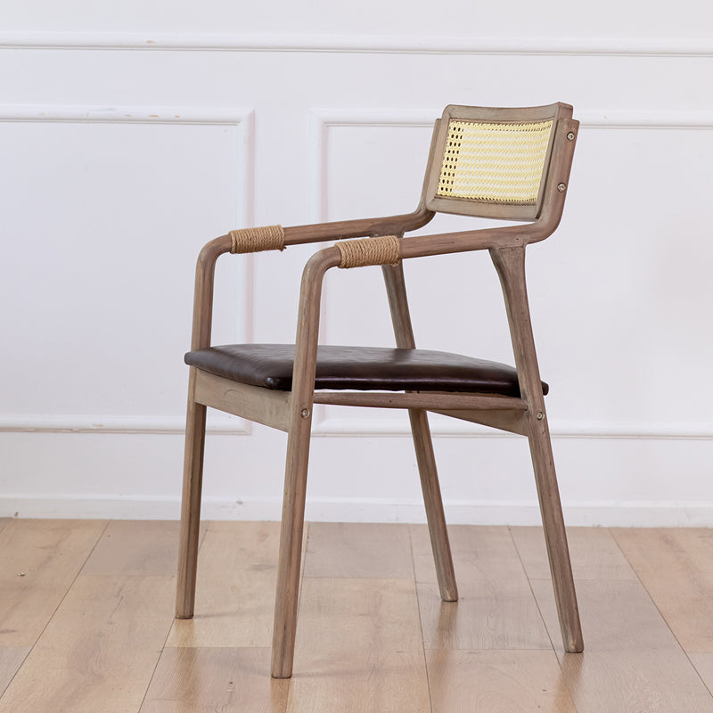 Traditional Style Rubberwood Chairs Kitchen Open Back Dining Side Chair Dark Coffee 1 Piece Clearhalo ' kitchen&dining_furn' 'Dining Chairs' 'Dining Tables & Seating' 'dining_chair' 'furn' 'furn_dining_chair' 'Furniture' 'furniture_dining_chair' 'Kitchen & Dining Furniture' 'kitchen' 3725364