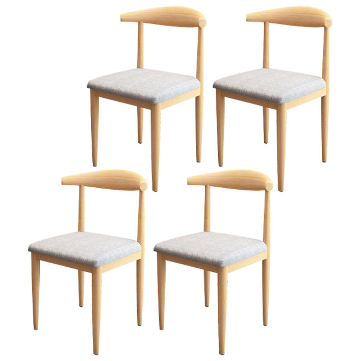Scandinavian Style Metal Dining Chairs Dining Room Open Back Armless Dining Side Chair Light Gray 4 Piece Set Natural Wood Clearhalo ' kitchen&dining_furn' 'Dining Chairs' 'Dining Tables & Seating' 'dining_chair' 'furn' 'furn_dining_chair' 'Furniture' 'furniture_dining_chair' 'Kitchen & Dining Furniture' 'kitchen' 3725371