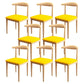 Scandinavian Style Metal Dining Chairs Dining Room Open Back Armless Dining Side Chair Yellow 8 Piece Set Natural Wood Clearhalo ' kitchen&dining_furn' 'Dining Chairs' 'Dining Tables & Seating' 'dining_chair' 'furn' 'furn_dining_chair' 'Furniture' 'furniture_dining_chair' 'Kitchen & Dining Furniture' 'kitchen' 3725381