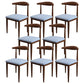 Scandinavian Style Metal Dining Chairs Dining Room Open Back Armless Dining Side Chair Blue 8 Piece Set Walnut Clearhalo ' kitchen&dining_furn' 'Dining Chairs' 'Dining Tables & Seating' 'dining_chair' 'furn' 'furn_dining_chair' 'Furniture' 'furniture_dining_chair' 'Kitchen & Dining Furniture' 'kitchen' 3725387