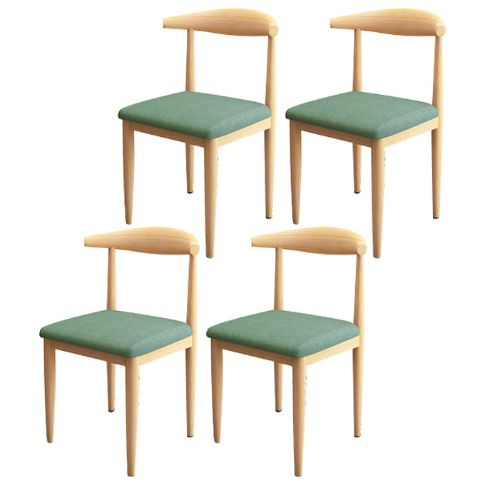 Scandinavian Style Metal Dining Chairs Dining Room Open Back Armless Dining Side Chair Bronze 4 Piece Set Natural Wood Clearhalo ' kitchen&dining_furn' 'Dining Chairs' 'Dining Tables & Seating' 'dining_chair' 'furn' 'furn_dining_chair' 'Furniture' 'furniture_dining_chair' 'Kitchen & Dining Furniture' 'kitchen' 3725388