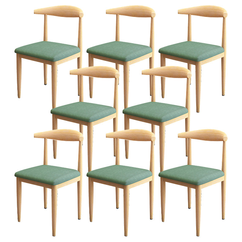 Scandinavian Style Metal Dining Chairs Dining Room Open Back Armless Dining Side Chair Bronze 8 Piece Set Natural Wood Clearhalo ' kitchen&dining_furn' 'Dining Chairs' 'Dining Tables & Seating' 'dining_chair' 'furn' 'furn_dining_chair' 'Furniture' 'furniture_dining_chair' 'Kitchen & Dining Furniture' 'kitchen' 3725389