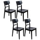Industrial Ash Open Side Chair Matte Finish Upholstered Dining Chair with Black Legs Black 4 Piece Set Clearhalo ' kitchen&dining_furn' 'Dining Chairs' 'Dining Tables & Seating' 'dining_chair' 'furn' 'furn_dining_chair' 'Furniture' 'furniture_dining_chair' 'Kitchen & Dining Furniture' 'kitchen' 3725399
