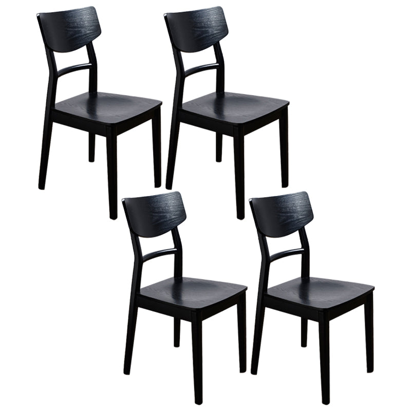 Industrial Ash Open Side Chair Matte Finish Upholstered Dining Chair with Black Legs Black 4 Piece Set Clearhalo ' kitchen&dining_furn' 'Dining Chairs' 'Dining Tables & Seating' 'dining_chair' 'furn' 'furn_dining_chair' 'Furniture' 'furniture_dining_chair' 'Kitchen & Dining Furniture' 'kitchen' 3725399