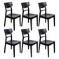 Industrial Ash Open Side Chair Matte Finish Upholstered Dining Chair with Black Legs Black 6 Piece Set Clearhalo ' kitchen&dining_furn' 'Dining Chairs' 'Dining Tables & Seating' 'dining_chair' 'furn' 'furn_dining_chair' 'Furniture' 'furniture_dining_chair' 'Kitchen & Dining Furniture' 'kitchen' 3725401