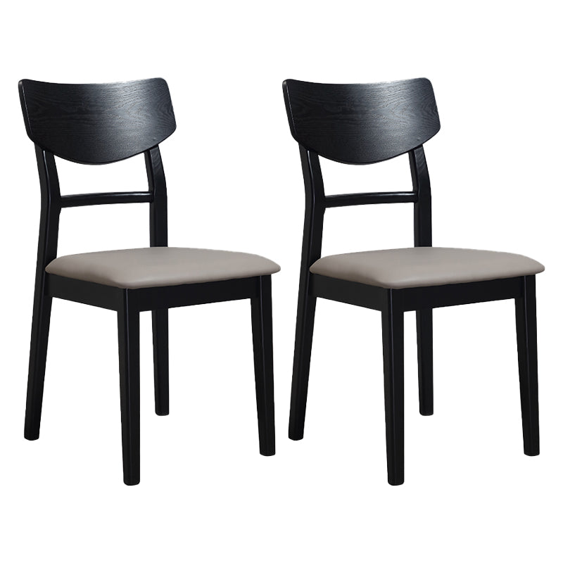 Industrial Ash Open Side Chair Matte Finish Upholstered Dining Chair with Black Legs Grey 2 Piece Set Clearhalo ' kitchen&dining_furn' 'Dining Chairs' 'Dining Tables & Seating' 'dining_chair' 'furn' 'furn_dining_chair' 'Furniture' 'furniture_dining_chair' 'Kitchen & Dining Furniture' 'kitchen' 3725403