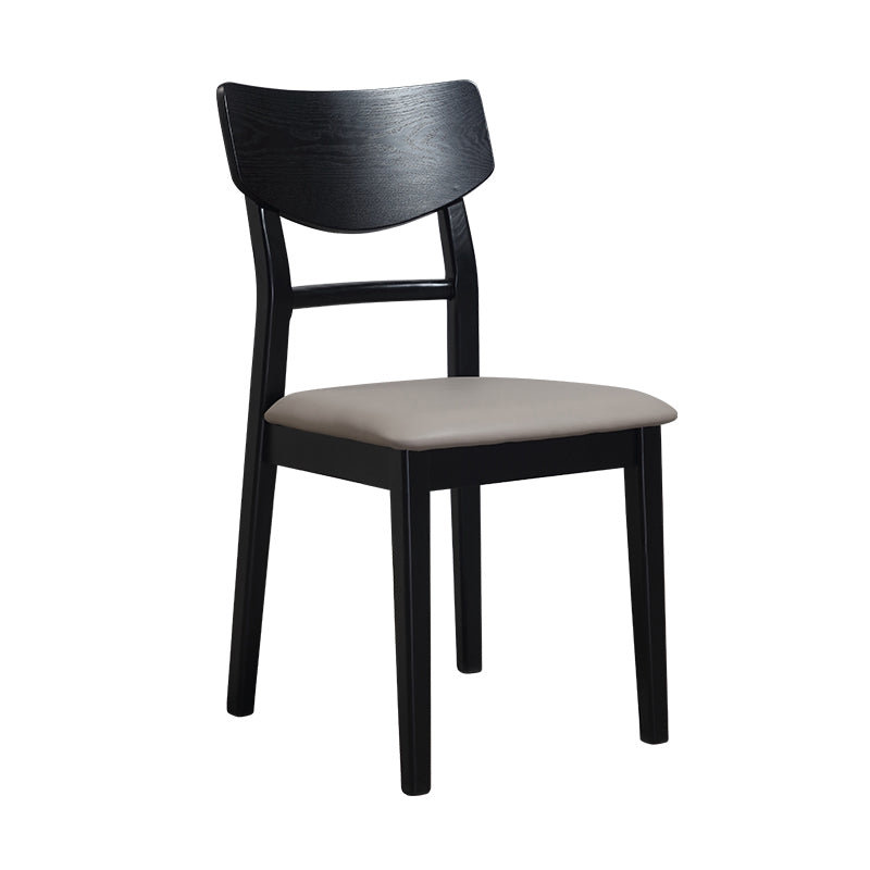 Industrial Ash Open Side Chair Matte Finish Upholstered Dining Chair with Black Legs Clearhalo ' kitchen&dining_furn' 'Dining Chairs' 'Dining Tables & Seating' 'dining_chair' 'furn' 'furn_dining_chair' 'Furniture' 'furniture_dining_chair' 'Kitchen & Dining Furniture' 'kitchen' 3725404