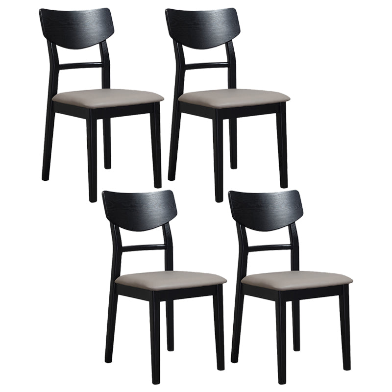 Industrial Ash Open Side Chair Matte Finish Upholstered Dining Chair with Black Legs Grey 4 Piece Set Clearhalo ' kitchen&dining_furn' 'Dining Chairs' 'Dining Tables & Seating' 'dining_chair' 'furn' 'furn_dining_chair' 'Furniture' 'furniture_dining_chair' 'Kitchen & Dining Furniture' 'kitchen' 3725405