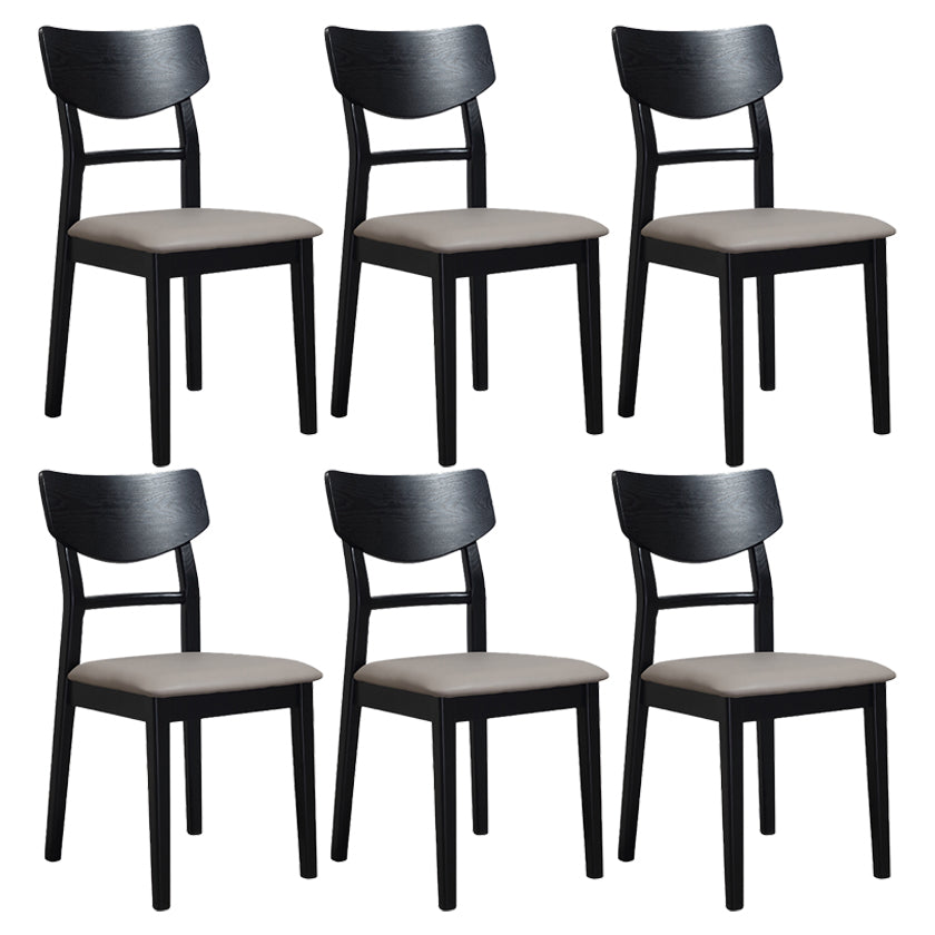 Industrial Ash Open Side Chair Matte Finish Upholstered Dining Chair with Black Legs Grey 6 Piece Set Clearhalo ' kitchen&dining_furn' 'Dining Chairs' 'Dining Tables & Seating' 'dining_chair' 'furn' 'furn_dining_chair' 'Furniture' 'furniture_dining_chair' 'Kitchen & Dining Furniture' 'kitchen' 3725407