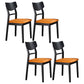 Industrial Ash Open Side Chair Matte Finish Upholstered Dining Chair with Black Legs Orange 4 Piece Set Clearhalo ' kitchen&dining_furn' 'Dining Chairs' 'Dining Tables & Seating' 'dining_chair' 'furn' 'furn_dining_chair' 'Furniture' 'furniture_dining_chair' 'Kitchen & Dining Furniture' 'kitchen' 3725410