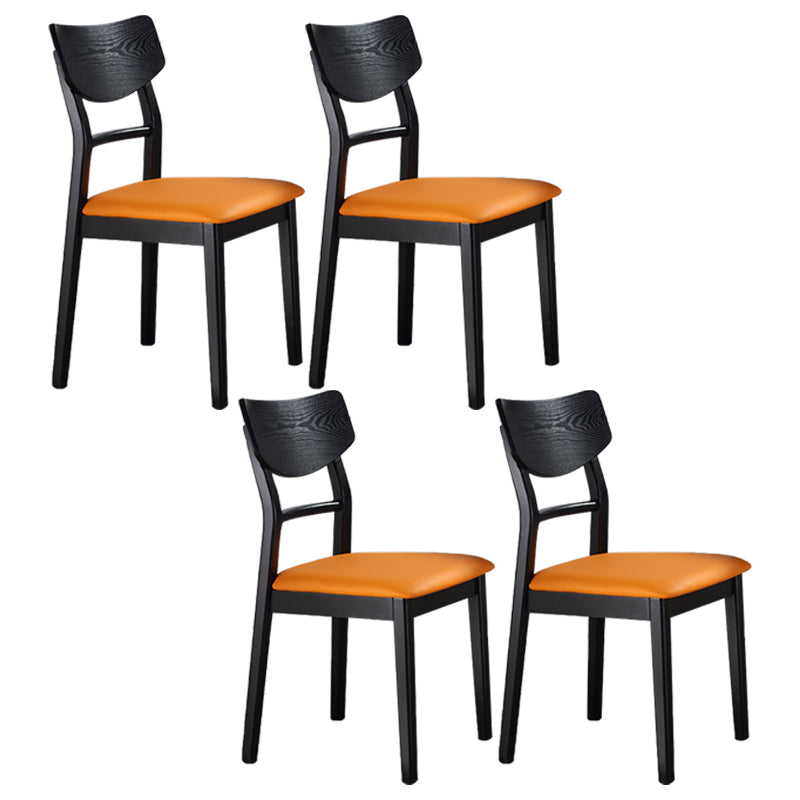 Industrial Ash Open Side Chair Matte Finish Upholstered Dining Chair with Black Legs Orange 4 Piece Set Clearhalo ' kitchen&dining_furn' 'Dining Chairs' 'Dining Tables & Seating' 'dining_chair' 'furn' 'furn_dining_chair' 'Furniture' 'furniture_dining_chair' 'Kitchen & Dining Furniture' 'kitchen' 3725410