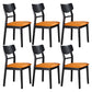 Industrial Ash Open Side Chair Matte Finish Upholstered Dining Chair with Black Legs Orange 6 Piece Set Clearhalo ' kitchen&dining_furn' 'Dining Chairs' 'Dining Tables & Seating' 'dining_chair' 'furn' 'furn_dining_chair' 'Furniture' 'furniture_dining_chair' 'Kitchen & Dining Furniture' 'kitchen' 3725412