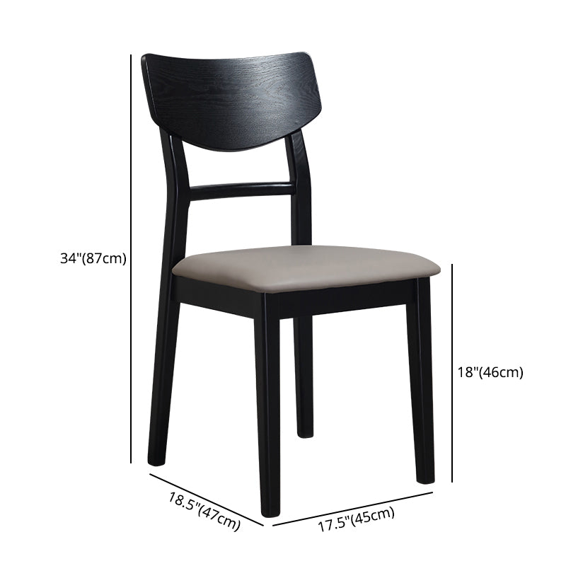 Industrial Ash Open Side Chair Matte Finish Upholstered Dining Chair with Black Legs Clearhalo ' kitchen&dining_furn' 'Dining Chairs' 'Dining Tables & Seating' 'dining_chair' 'furn' 'furn_dining_chair' 'Furniture' 'furniture_dining_chair' 'Kitchen & Dining Furniture' 'kitchen' 3725414