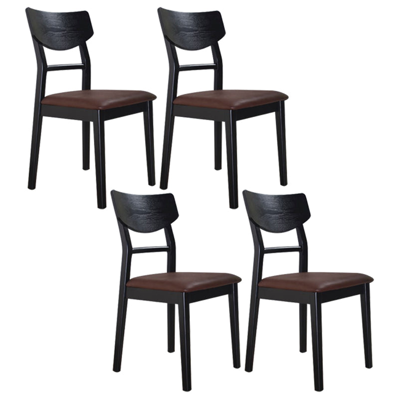 Industrial Ash Open Side Chair Matte Finish Upholstered Dining Chair with Black Legs Coffee 4 Piece Set Clearhalo ' kitchen&dining_furn' 'Dining Chairs' 'Dining Tables & Seating' 'dining_chair' 'furn' 'furn_dining_chair' 'Furniture' 'furniture_dining_chair' 'Kitchen & Dining Furniture' 'kitchen' 3725416