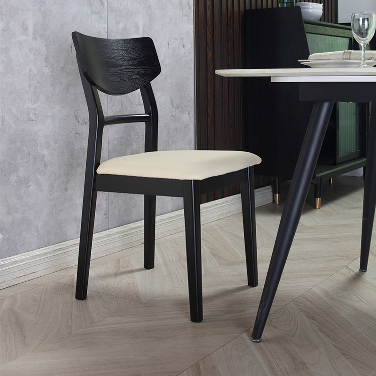 Industrial Ash Open Side Chair Matte Finish Upholstered Dining Chair with Black Legs Clearhalo ' kitchen&dining_furn' 'Dining Chairs' 'Dining Tables & Seating' 'dining_chair' 'furn' 'furn_dining_chair' 'Furniture' 'furniture_dining_chair' 'Kitchen & Dining Furniture' 'kitchen' 3725417