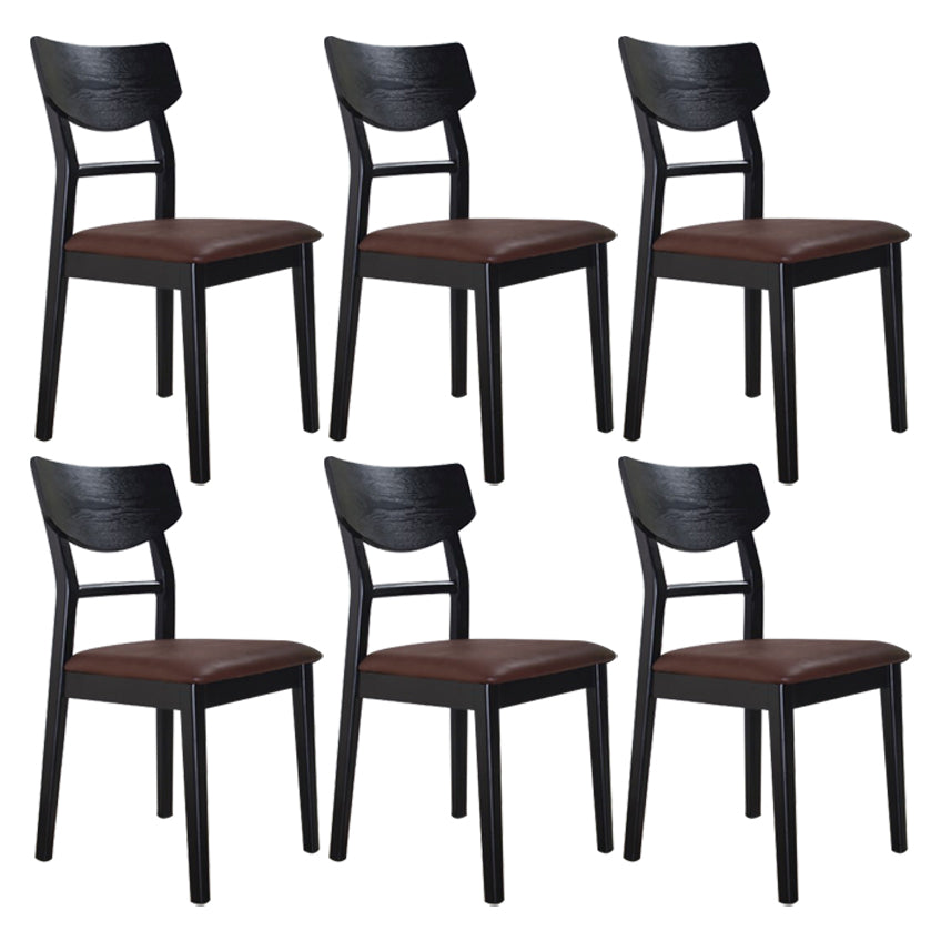 Industrial Ash Open Side Chair Matte Finish Upholstered Dining Chair with Black Legs Coffee 6 Piece Set Clearhalo ' kitchen&dining_furn' 'Dining Chairs' 'Dining Tables & Seating' 'dining_chair' 'furn' 'furn_dining_chair' 'Furniture' 'furniture_dining_chair' 'Kitchen & Dining Furniture' 'kitchen' 3725419