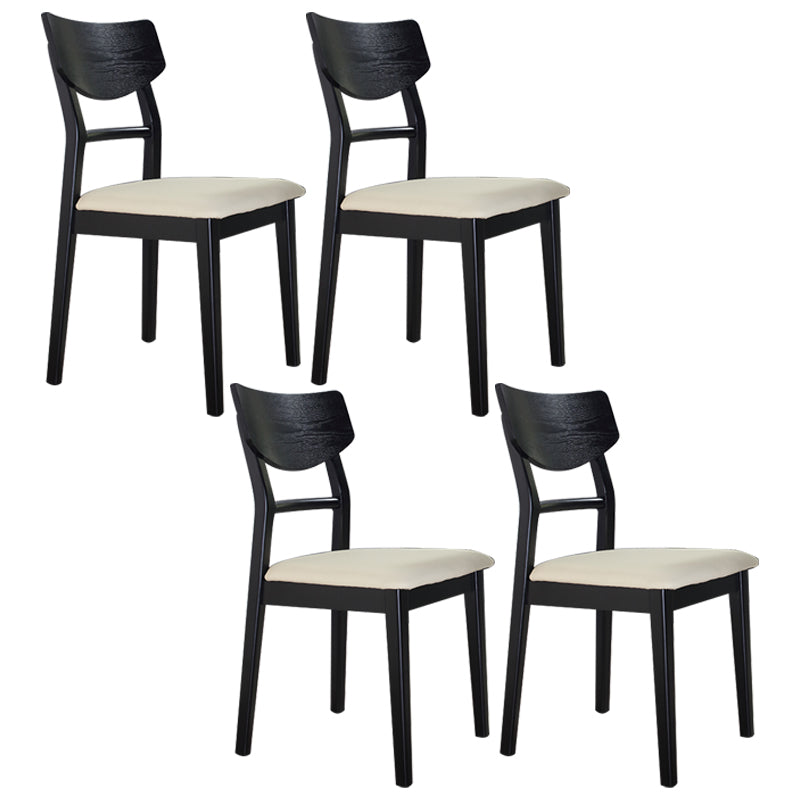 Industrial Ash Open Side Chair Matte Finish Upholstered Dining Chair with Black Legs Beige 4 Piece Set Clearhalo ' kitchen&dining_furn' 'Dining Chairs' 'Dining Tables & Seating' 'dining_chair' 'furn' 'furn_dining_chair' 'Furniture' 'furniture_dining_chair' 'Kitchen & Dining Furniture' 'kitchen' 3725422