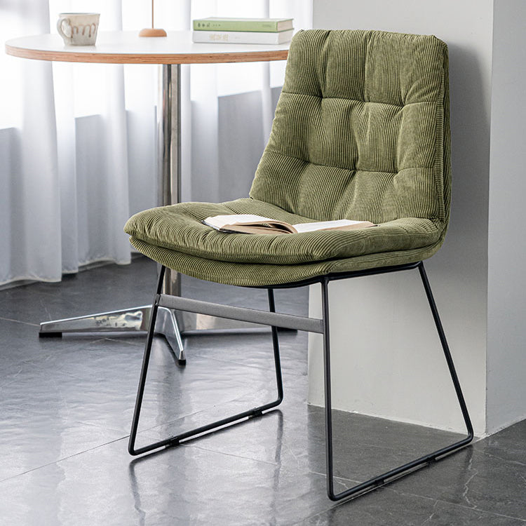 Nordic Upholstered Armless Dining Chairs Metal Legs Solid Back Chair for Home Use Clearhalo ' kitchen&dining_furn' 'Dining Chairs' 'Dining Tables & Seating' 'dining_chair' 'furn' 'furn_dining_chair' 'Furniture' 'furniture_dining_chair' 'Kitchen & Dining Furniture' 'kitchen' 3725424