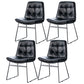 Nordic Upholstered Armless Dining Chairs Metal Legs Solid Back Chair for Home Use Black 4 Piece Set Clearhalo ' kitchen&dining_furn' 'Dining Chairs' 'Dining Tables & Seating' 'dining_chair' 'furn' 'furn_dining_chair' 'Furniture' 'furniture_dining_chair' 'Kitchen & Dining Furniture' 'kitchen' 3725428