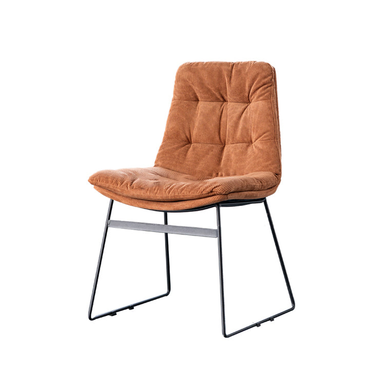 Nordic Upholstered Armless Dining Chairs Metal Legs Solid Back Chair for Home Use Clearhalo ' kitchen&dining_furn' 'Dining Chairs' 'Dining Tables & Seating' 'dining_chair' 'furn' 'furn_dining_chair' 'Furniture' 'furniture_dining_chair' 'Kitchen & Dining Furniture' 'kitchen' 3725433