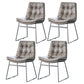 Nordic Upholstered Armless Dining Chairs Metal Legs Solid Back Chair for Home Use Silver Gray 4 Piece Set Clearhalo ' kitchen&dining_furn' 'Dining Chairs' 'Dining Tables & Seating' 'dining_chair' 'furn' 'furn_dining_chair' 'Furniture' 'furniture_dining_chair' 'Kitchen & Dining Furniture' 'kitchen' 3725434