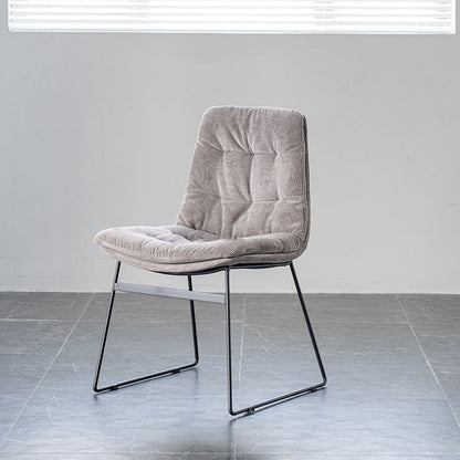 Nordic Upholstered Armless Dining Chairs Metal Legs Solid Back Chair for Home Use Dark Gray 1 Piece Clearhalo ' kitchen&dining_furn' 'Dining Chairs' 'Dining Tables & Seating' 'dining_chair' 'furn' 'furn_dining_chair' 'Furniture' 'furniture_dining_chair' 'Kitchen & Dining Furniture' 'kitchen' 3725437