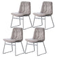 Nordic Upholstered Armless Dining Chairs Metal Legs Solid Back Chair for Home Use Dark Gray 4 Piece Set Clearhalo ' kitchen&dining_furn' 'Dining Chairs' 'Dining Tables & Seating' 'dining_chair' 'furn' 'furn_dining_chair' 'Furniture' 'furniture_dining_chair' 'Kitchen & Dining Furniture' 'kitchen' 3725440